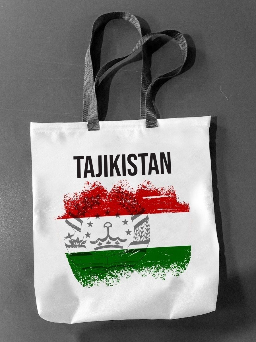 Сумка шоппер женская NoBrand Флаг Таджикистана, белый