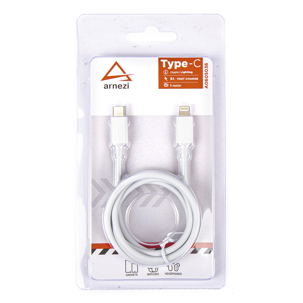 Дата-кабель ARNEZI A0605036 USB Type-C - Lightning, 1 м, белый