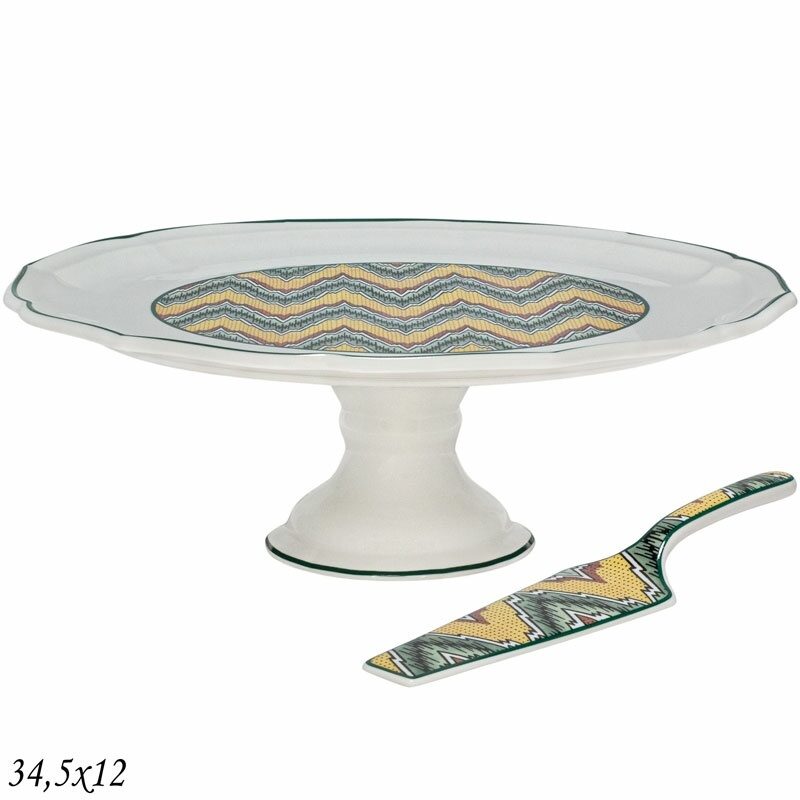 

Тортовница 34,5х12 см. БУХАРА на ножке с лопаткой Фарфор Lenardi (177660), 205-171