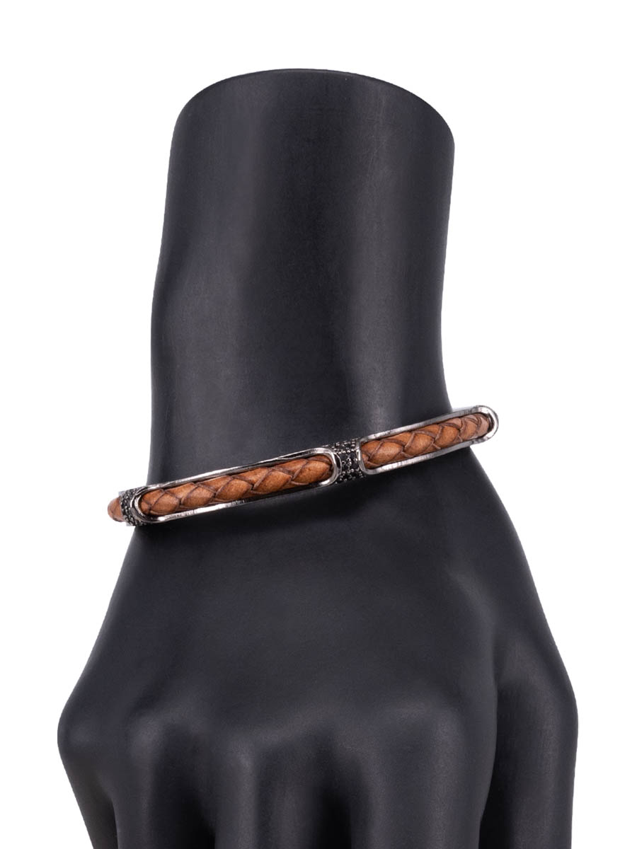 

Браслет из бижутерного сплава и натуральной кожи р.16-18 OTOKODESIGN 8-56600, 8-56600