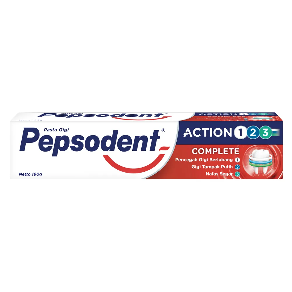 Зубная паста Pepsodent ACTION 123 тройное действие, 190 г зубная паста pepsodent sensitive mineral expert свежесть 100 гр