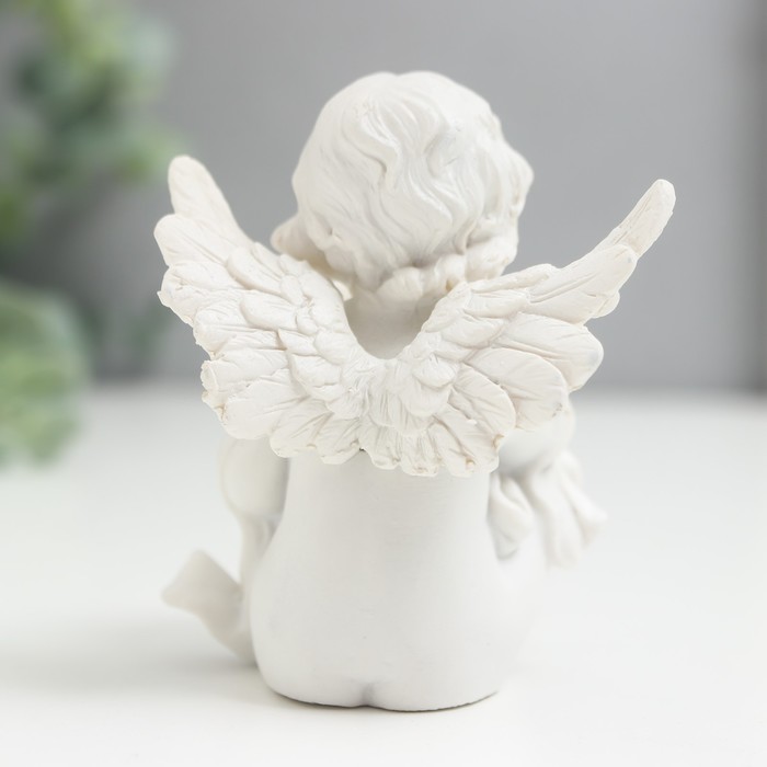 фото Сувенир полистоун "ангелочек с жемчужиной в раковине" микс 7,5х5,8х7 см nobrand