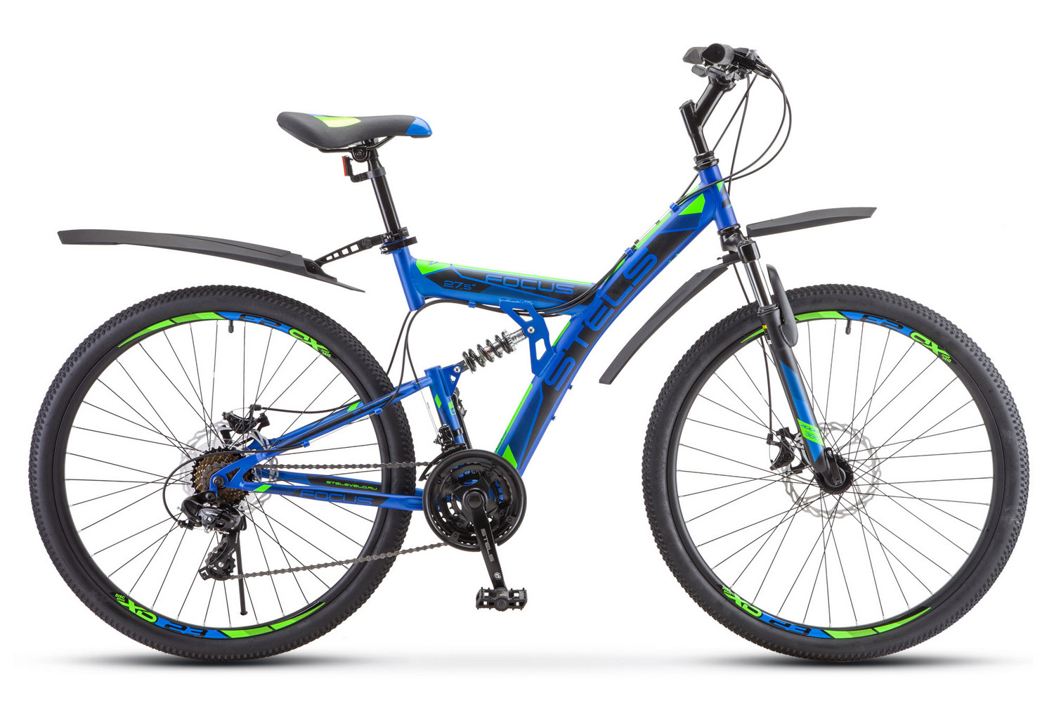 

27,5" STELS Focus MD 21-sp 2020 (рама 19", синий/неоновый зеленый), Синий;зеленый