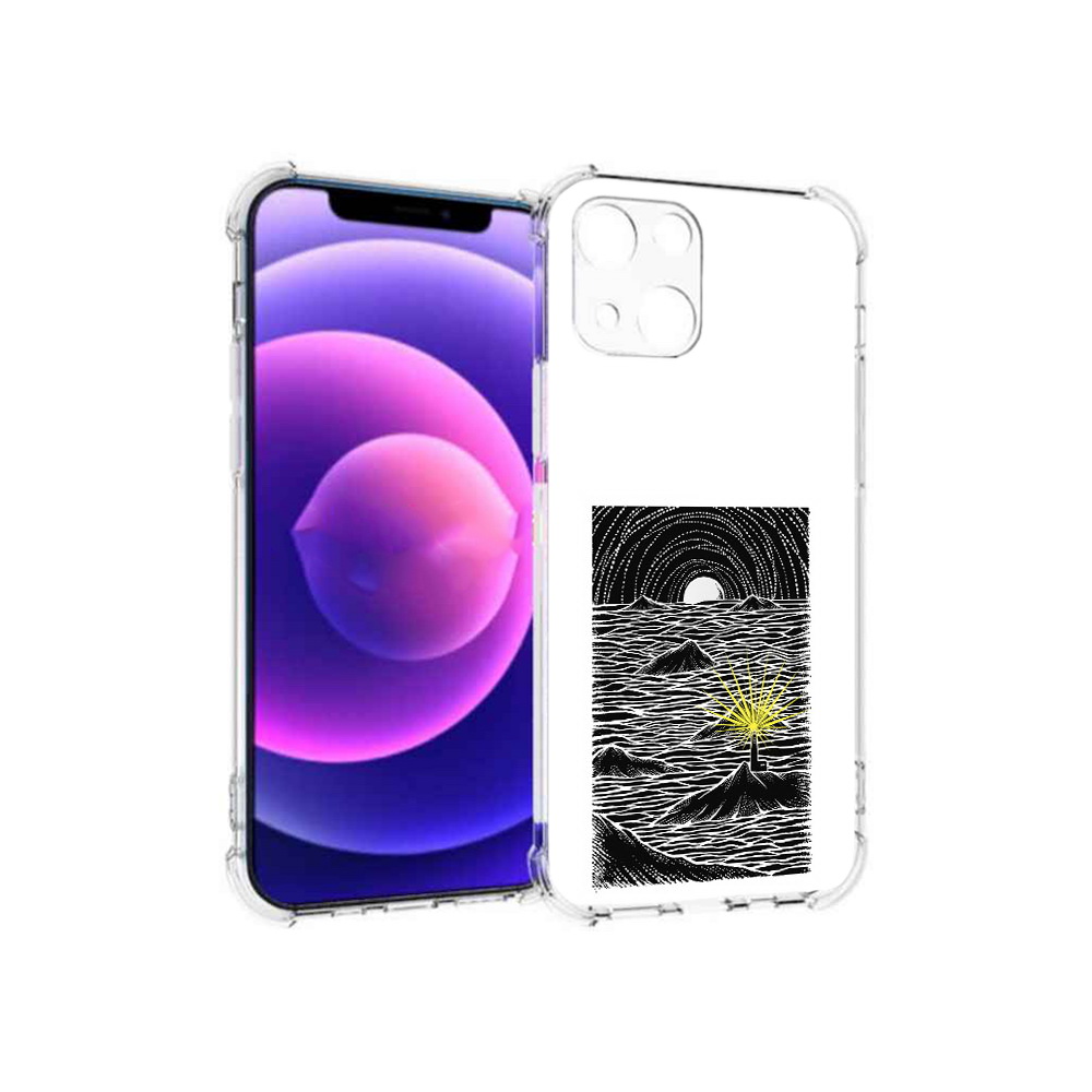 

Чехол MyPads Tocco для Apple iPhone 13 mini маяк в черно белом море (PT162959.608.460), Прозрачный, Tocco