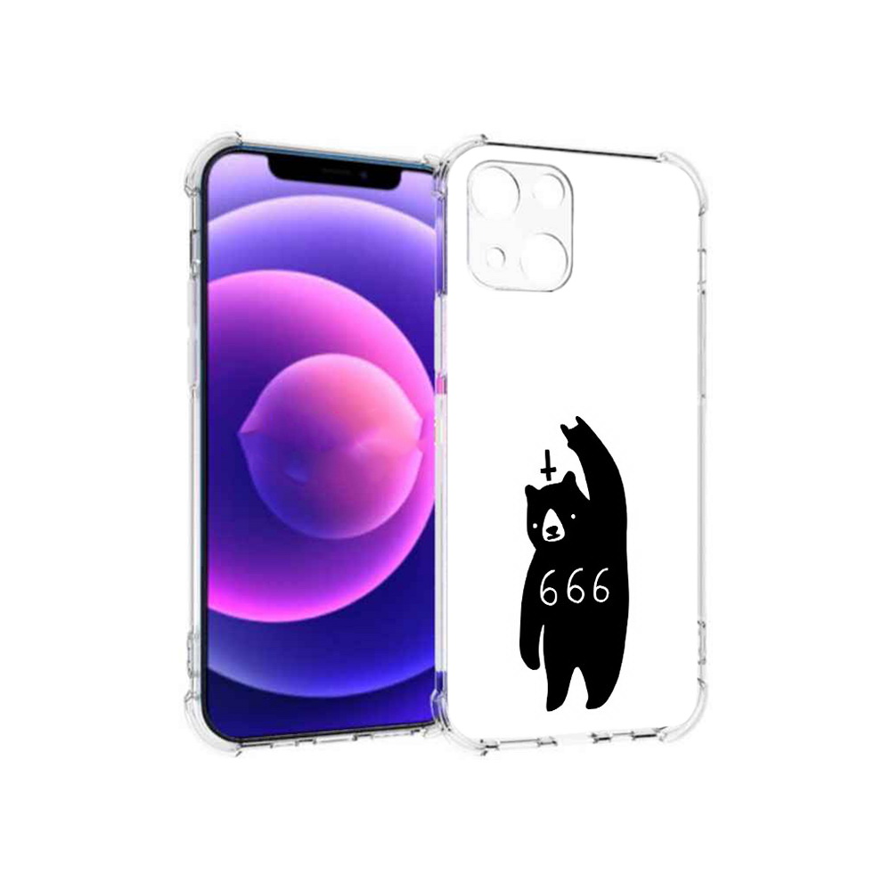 

Чехол MyPads Tocco для Apple iPhone 13 mini медведь 666 (PT162959.608.462), Прозрачный, Tocco