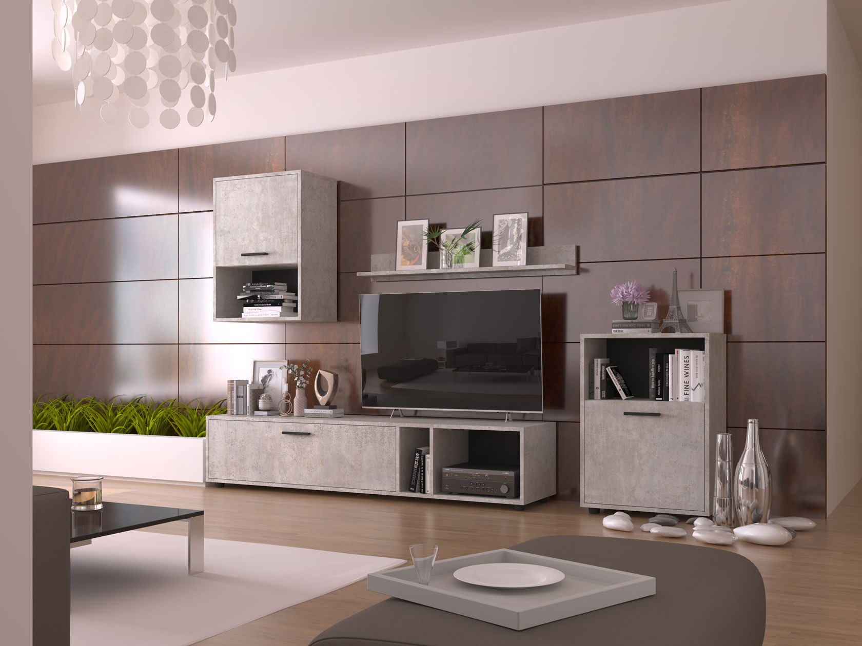 

Гостиная Рок Loft бетон, Рок Серый