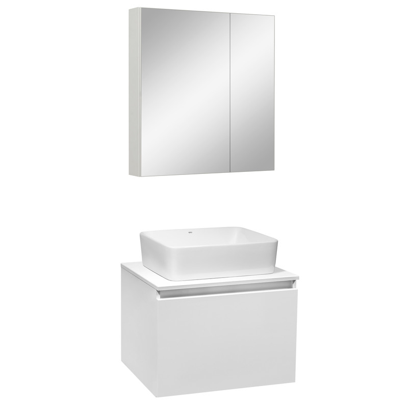 Мебель для ванной Бари 60 белый, умывальник TRE 48, с зеркалом Лада 60 белый