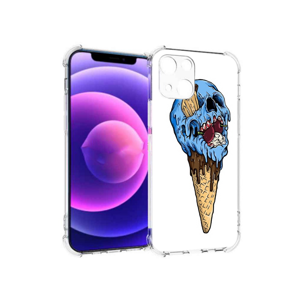

Чехол MyPads Tocco для Apple iPhone 13 mini мороженное череп (PT162959.608.484), Прозрачный, Tocco