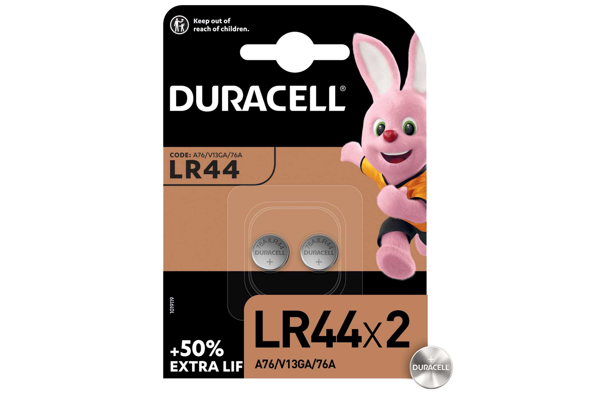 

Часовая батарейкa DURACELL LR44 (LR1154, V13GA, AG13, G13, RW82), 2 штуки