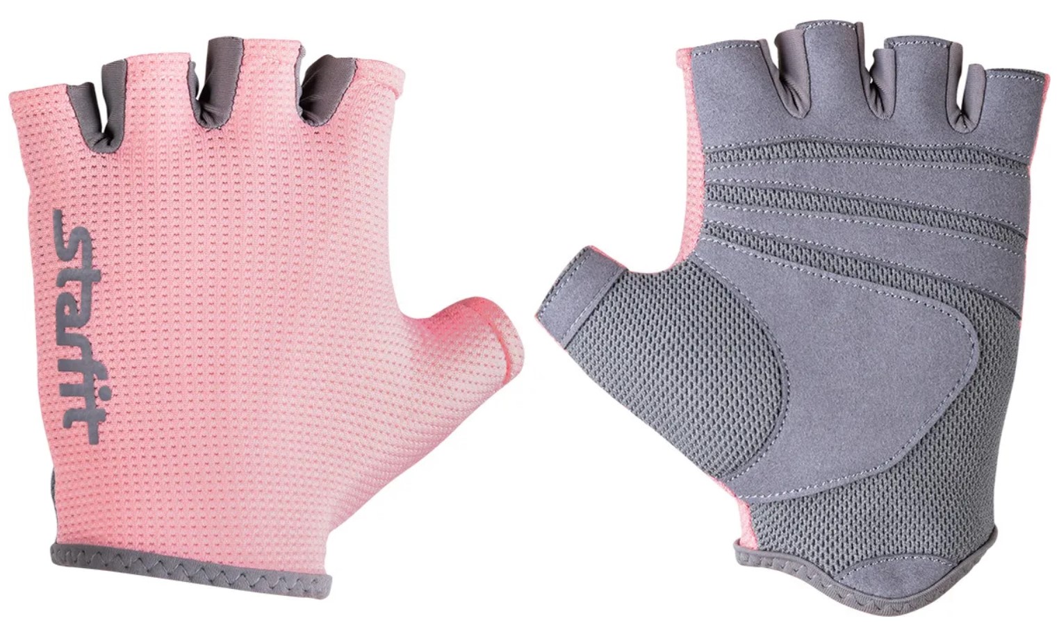 фото Перчатки для фитнеса starfit su-127, розовый/серый (xs)
