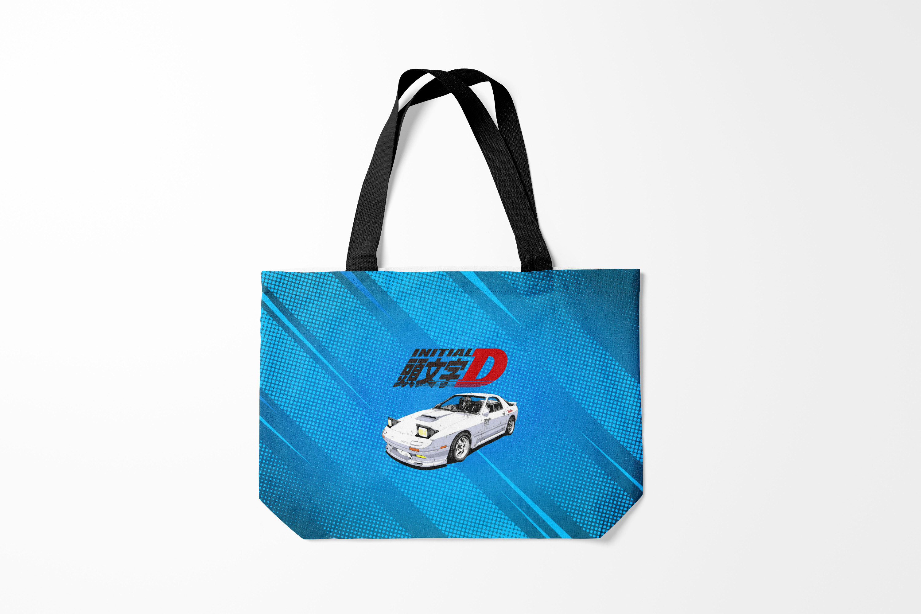

Сумка шoппер унисекс Burnettie Initial D машина на голубом фоне, голубой, Initial D машина на голубом фоне