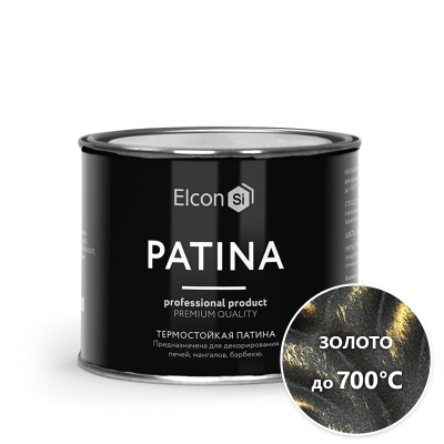 фото Термостойкая патина elcon patina до 700 градусов золото 0,2 кг