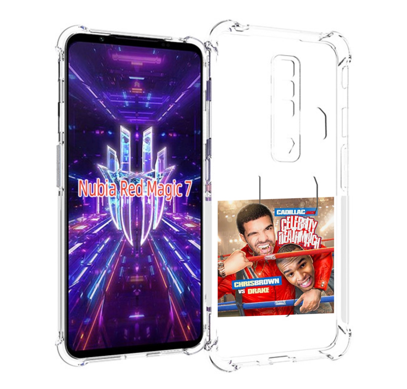 Чехол MyPads Drake & Chris Brown - Celebrity Deathmatch для ZTE Nubia Red Magic 7