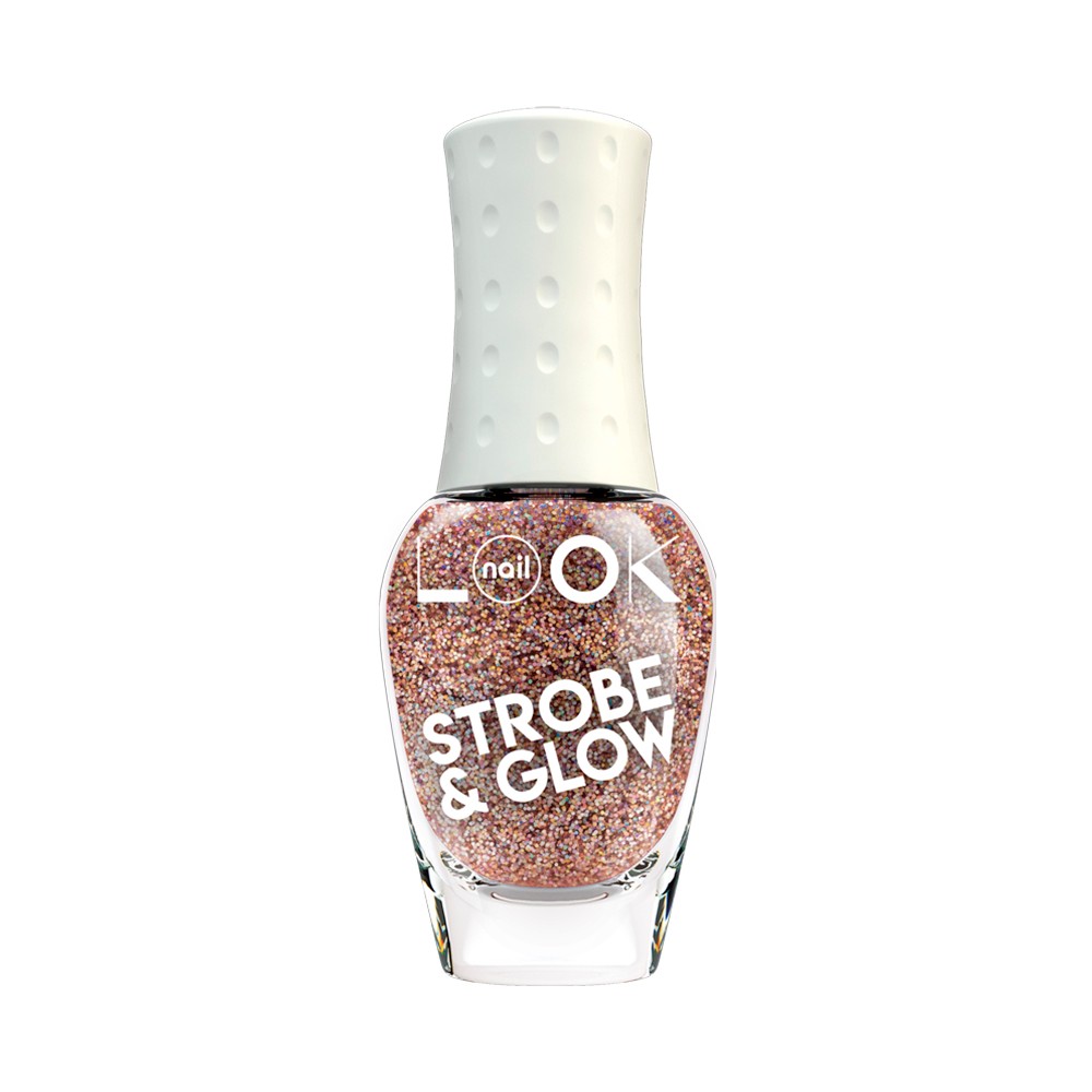 фото Лак для ногтей naillook strobe glow № 30714 бежево-розовый с глиттером 8,5 мл