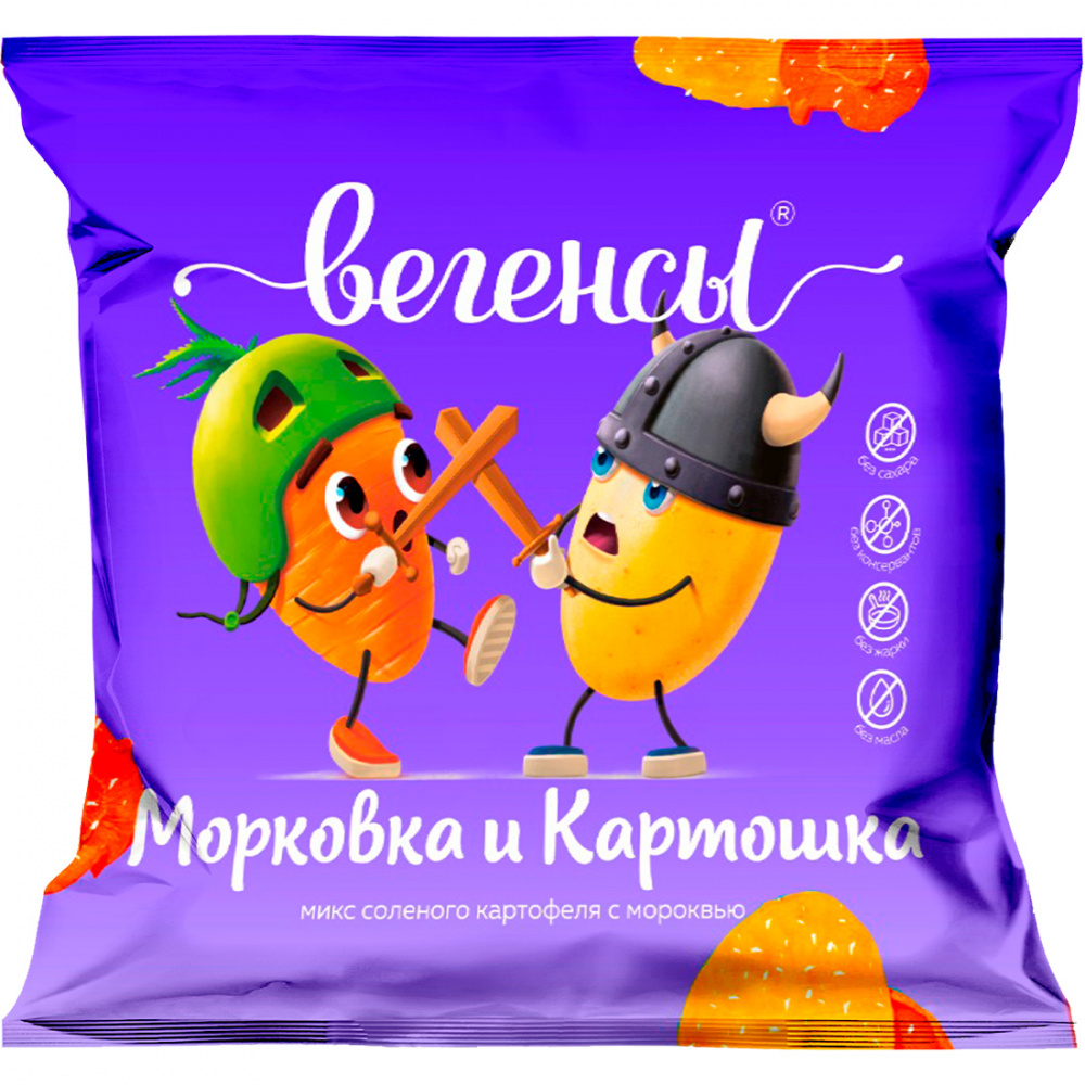 

Смесь сушеных овощей Вегенсы "Нечипсы | Картошка, морковь", 45 г