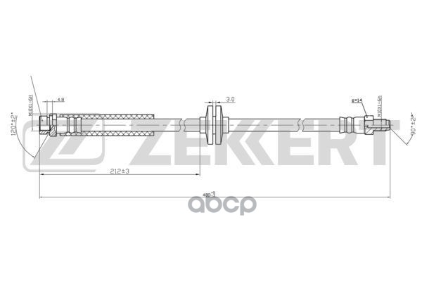 

Шланг Тормозной Задний Mazda 3 03- 5 05- Zekkert арт. bs-9436