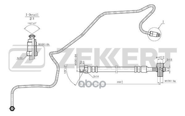 фото Шланг тормозной задний правый audi a3 96- tt 98- skoda octavia (1u_) 96- rapid (nh_) 12 zekkert