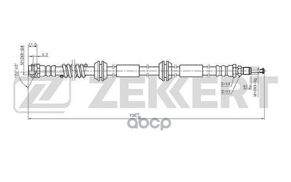 Шланг Тормозной Передний Vw Touareg 03- Zekkert арт. bs-9396