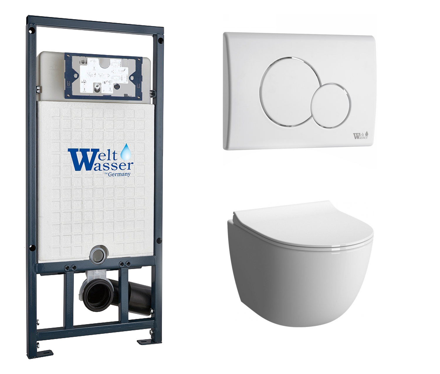 

Комплект: инсталляция WeltWasser Marberg 507 + унитаз Sento с кнопкой белой
