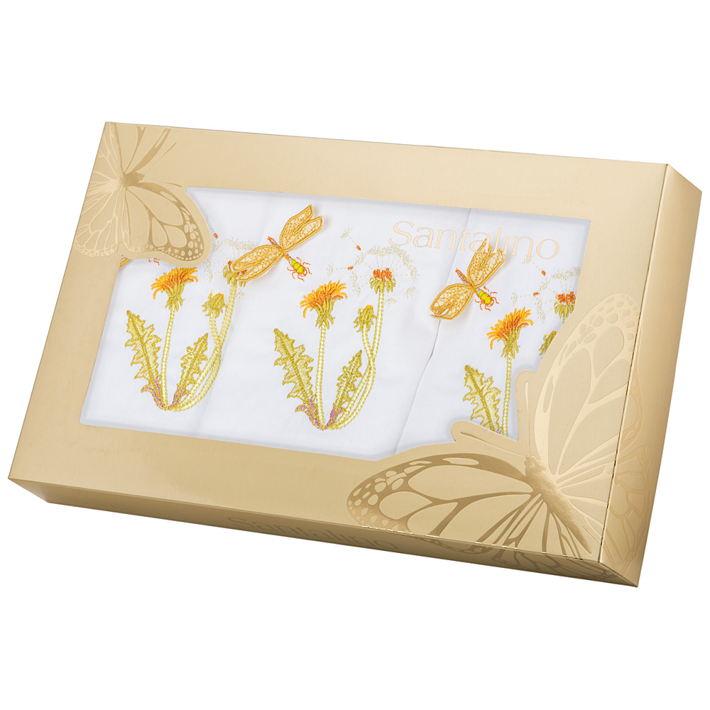 

Комплект салфеток из 3шт 3-d одуванчик 40х40см,белый,100 проц хлопок , Santalino (173375), 850-121-24