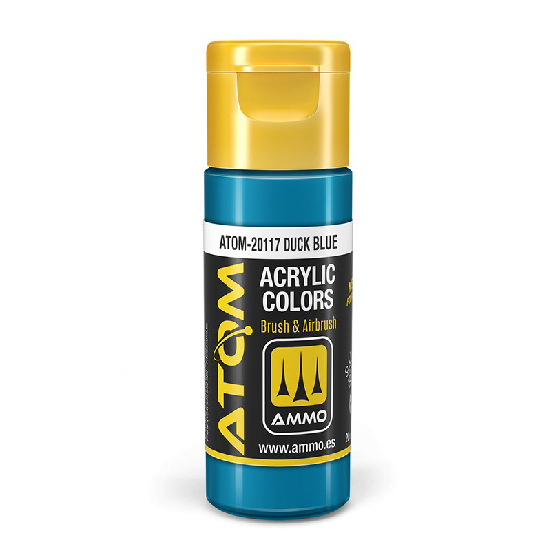 

Акриловая краска Ammo Mig ATOM COLOR Синее утиное яйцо / Duck Blue ATOM20117