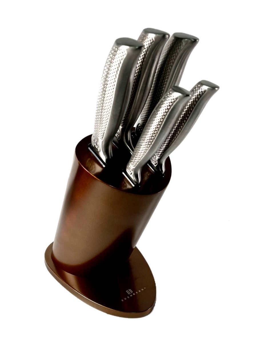 фото Набор ножей 6 предметов edenberg eb-11021 коричневый