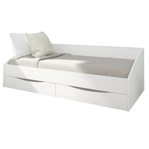 фото Кровать с 2-мя ящиками мф альбина классика белая