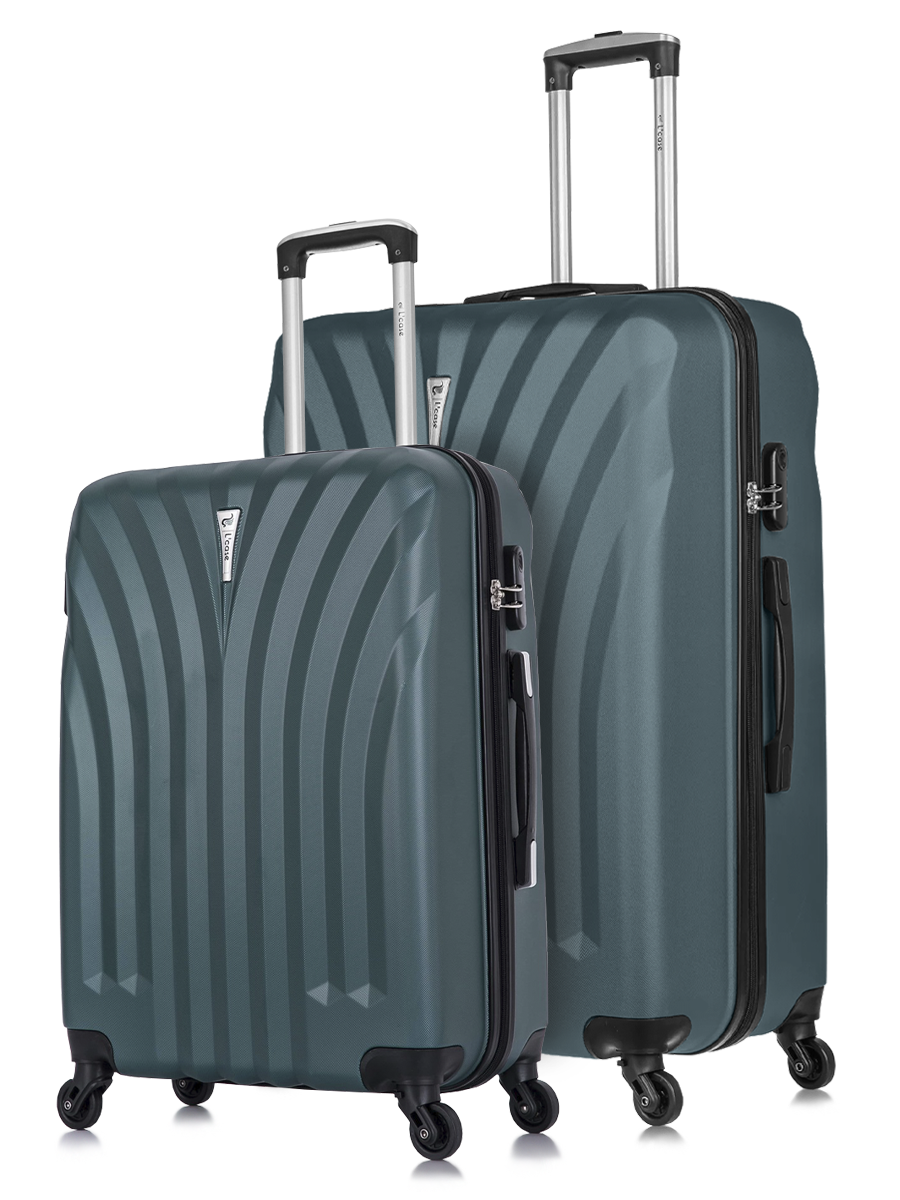 Комплект чемоданов унисекс L'Case Phuket темно-зеленый M/L
