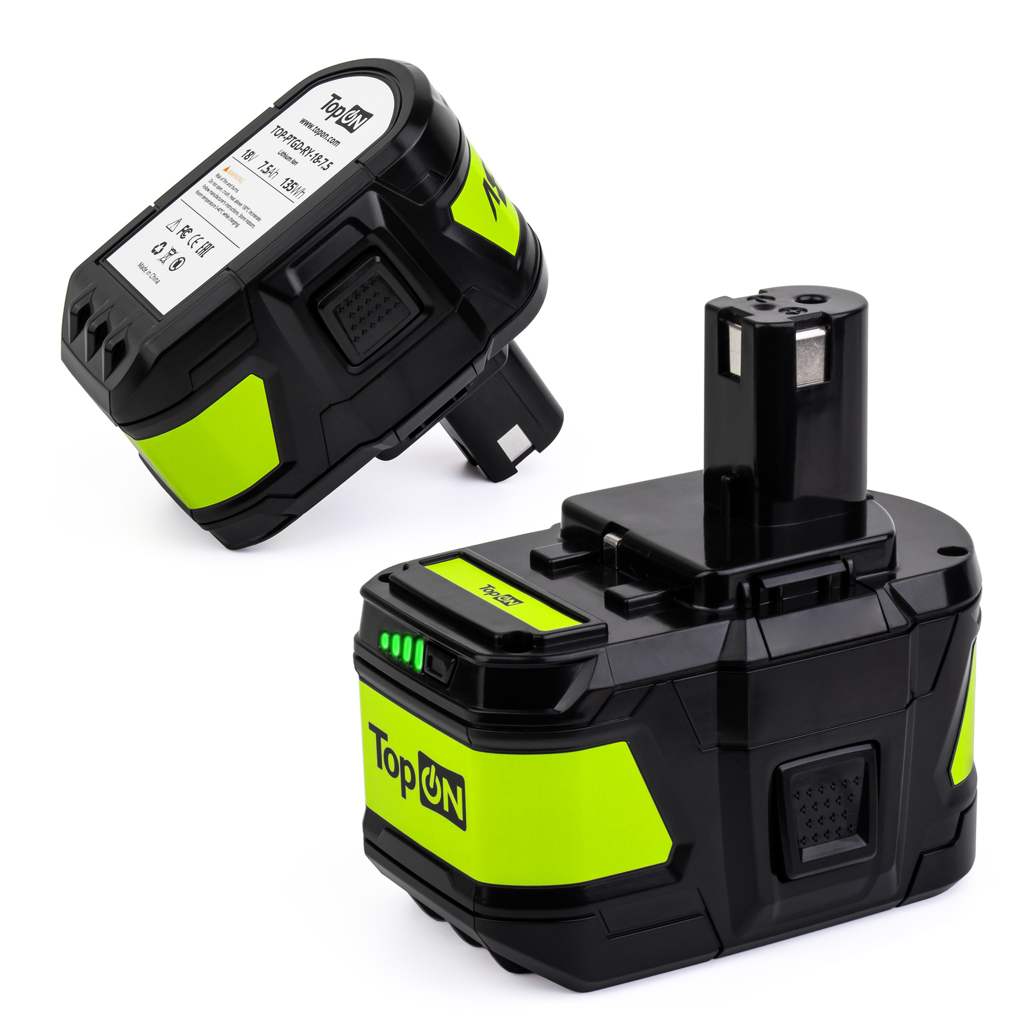 Аккумулятор для Ryobi 18V 7.5Ah (RB18L90) аккумулятор для электроинструмента ryobi 18v 6 0ah li ion pn rb18l60 c1