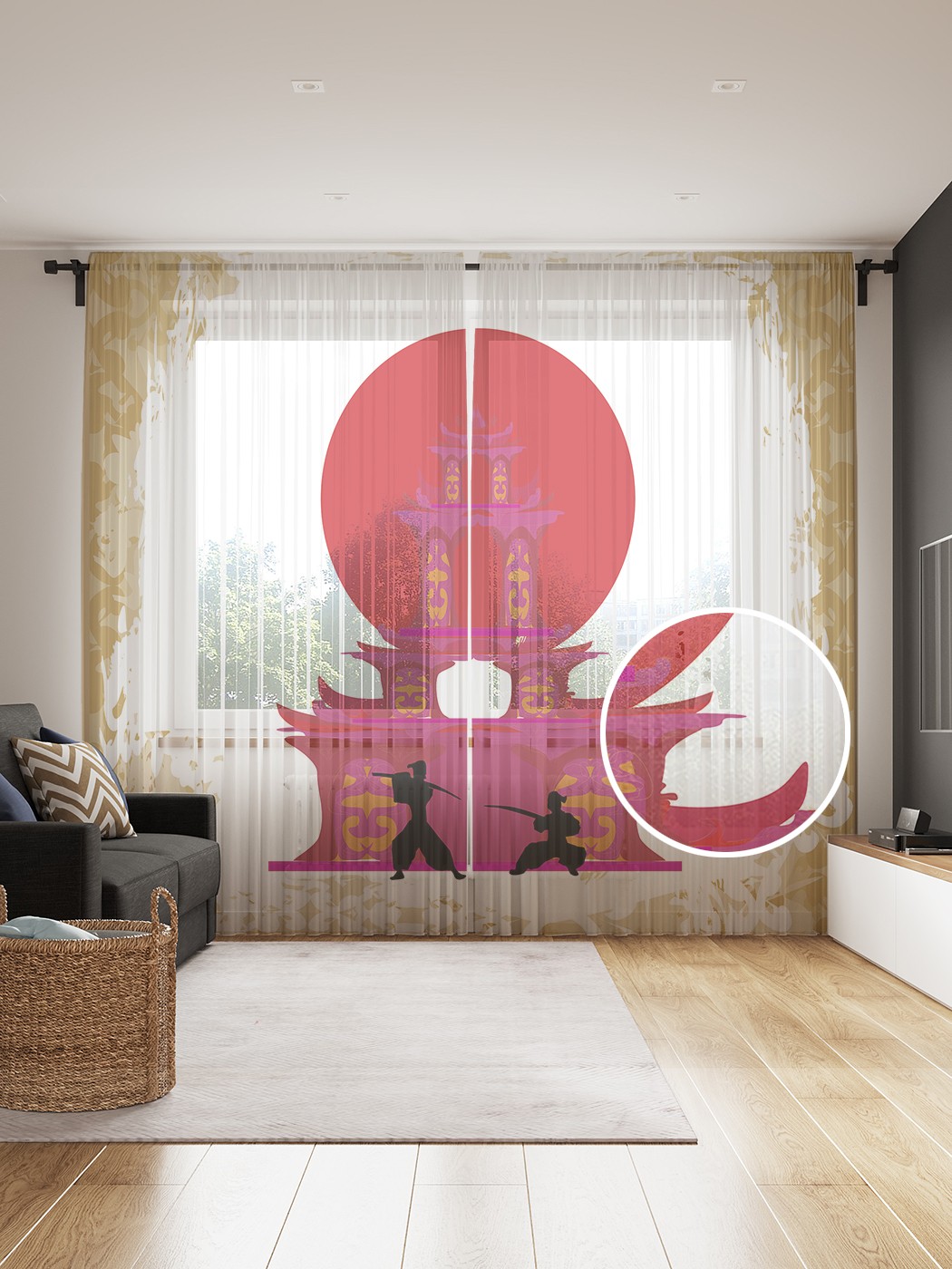 

Фототюль JoyArty "Тренировка на закате", 145x265см, 2 полотна, лента, 50 крючков, Тренировка на закате