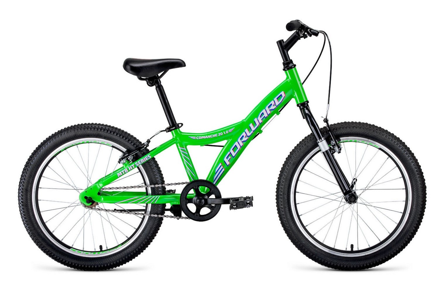 фото Велосипед forward comanche 20 1.0 (20" 1 ск. рост 10.5") 2019-2020, светло-зеленый/белый