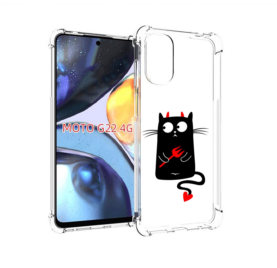 

Чехол MyPads Кот демон для Motorola Moto G22 4G, Прозрачный, Tocco