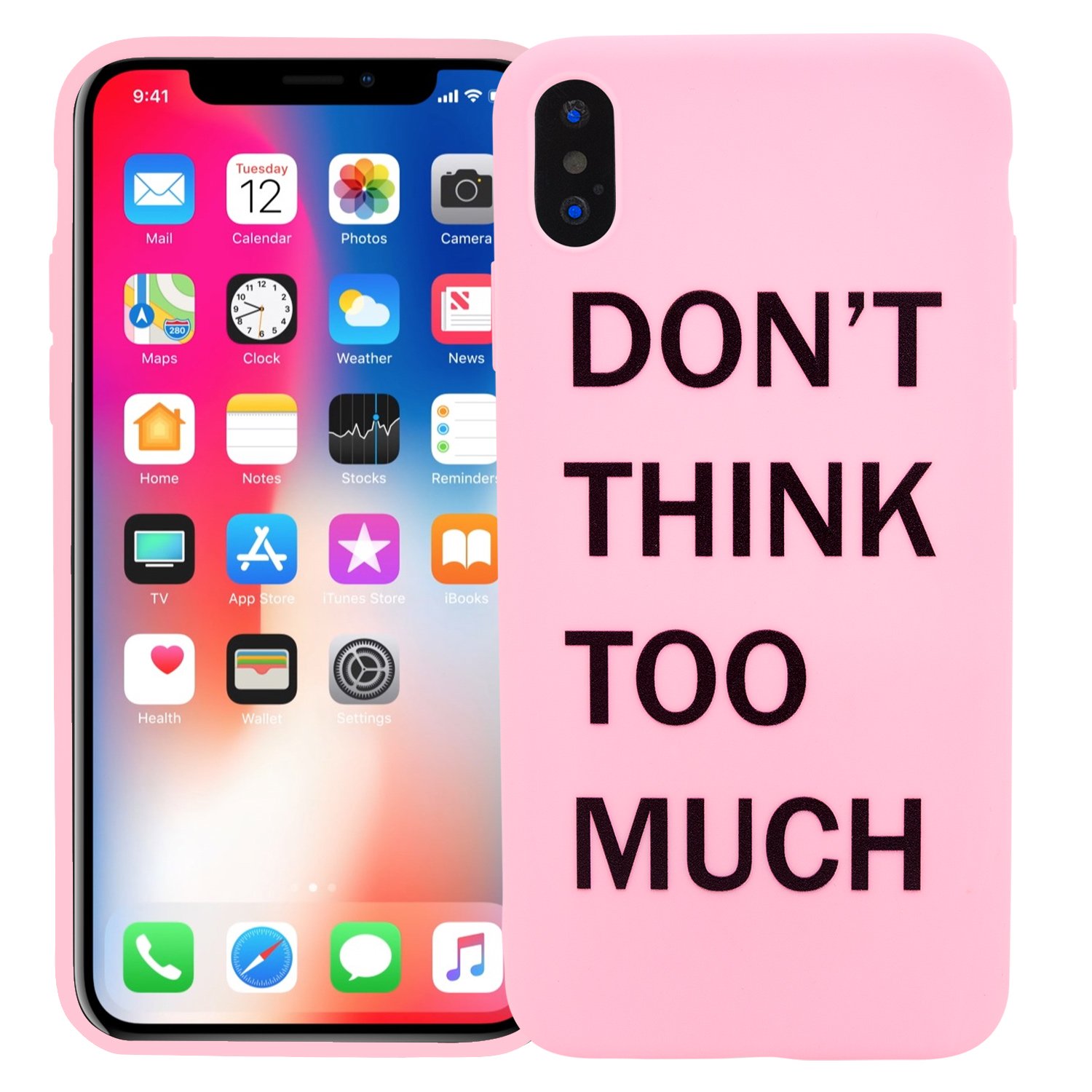 фото Чехол для iphone xs max "don't think" розовый kawai