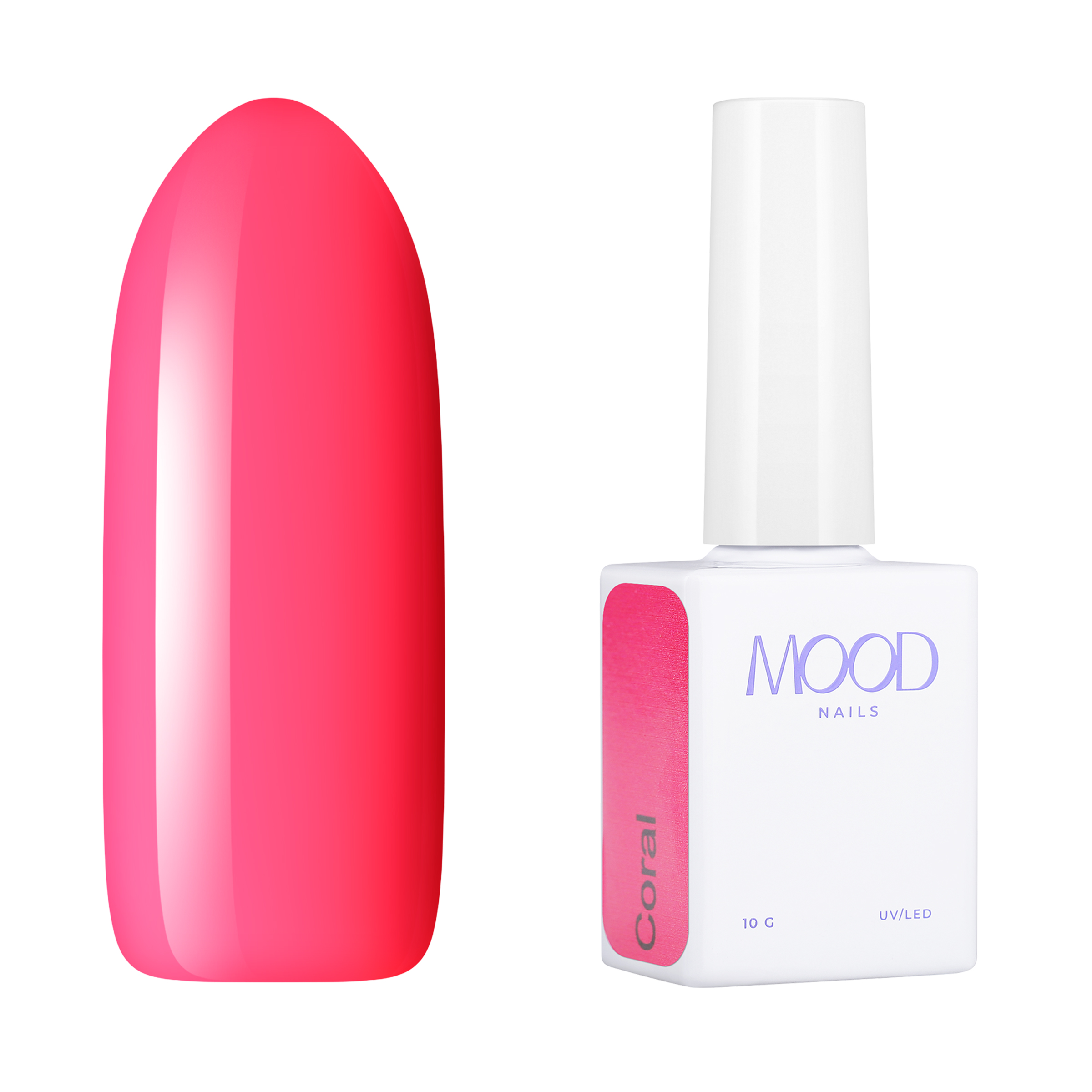 Гель-лак MOODNAIL Gel-polish Coral, 10 г