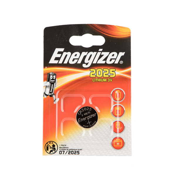 Батарейкa Energizer LITHIUM CR2025 / 3В / 3V / в блистере 1 штука