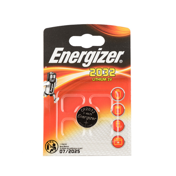 Батарейкa Energizer LITHIUM CR2032 / 3В / 3V / в блистере 1 штука