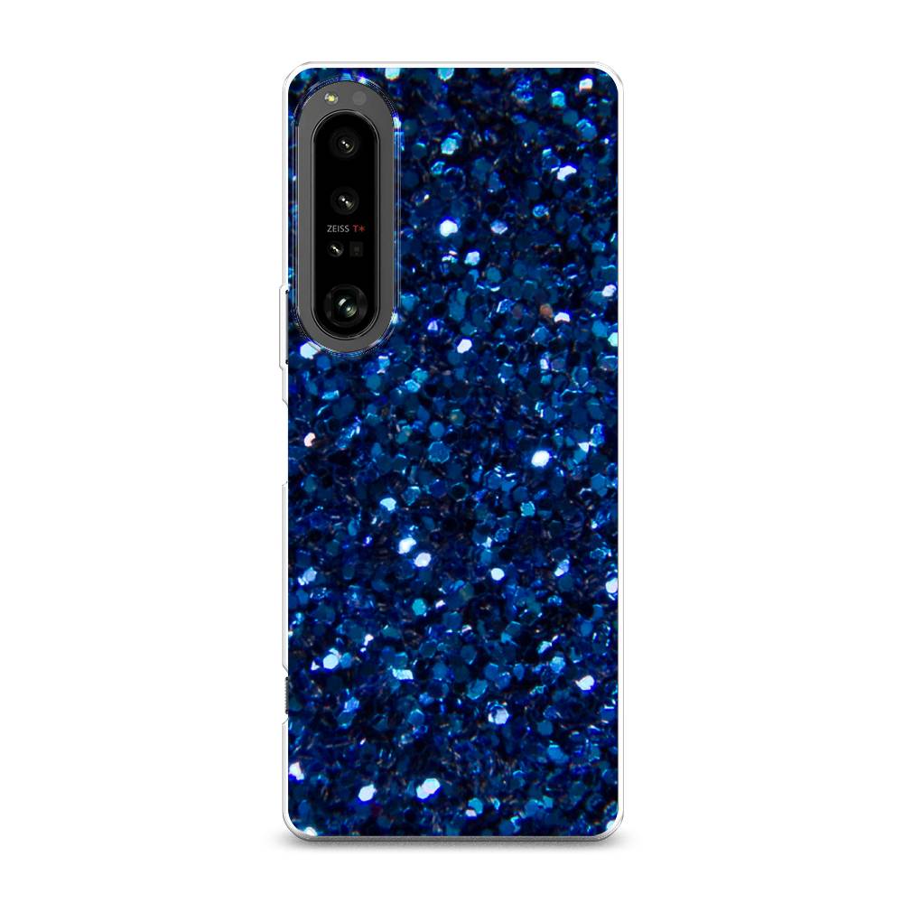 фото Силиконовый чехол "синие блестки рисунок" на sony xperia 1 iv awog