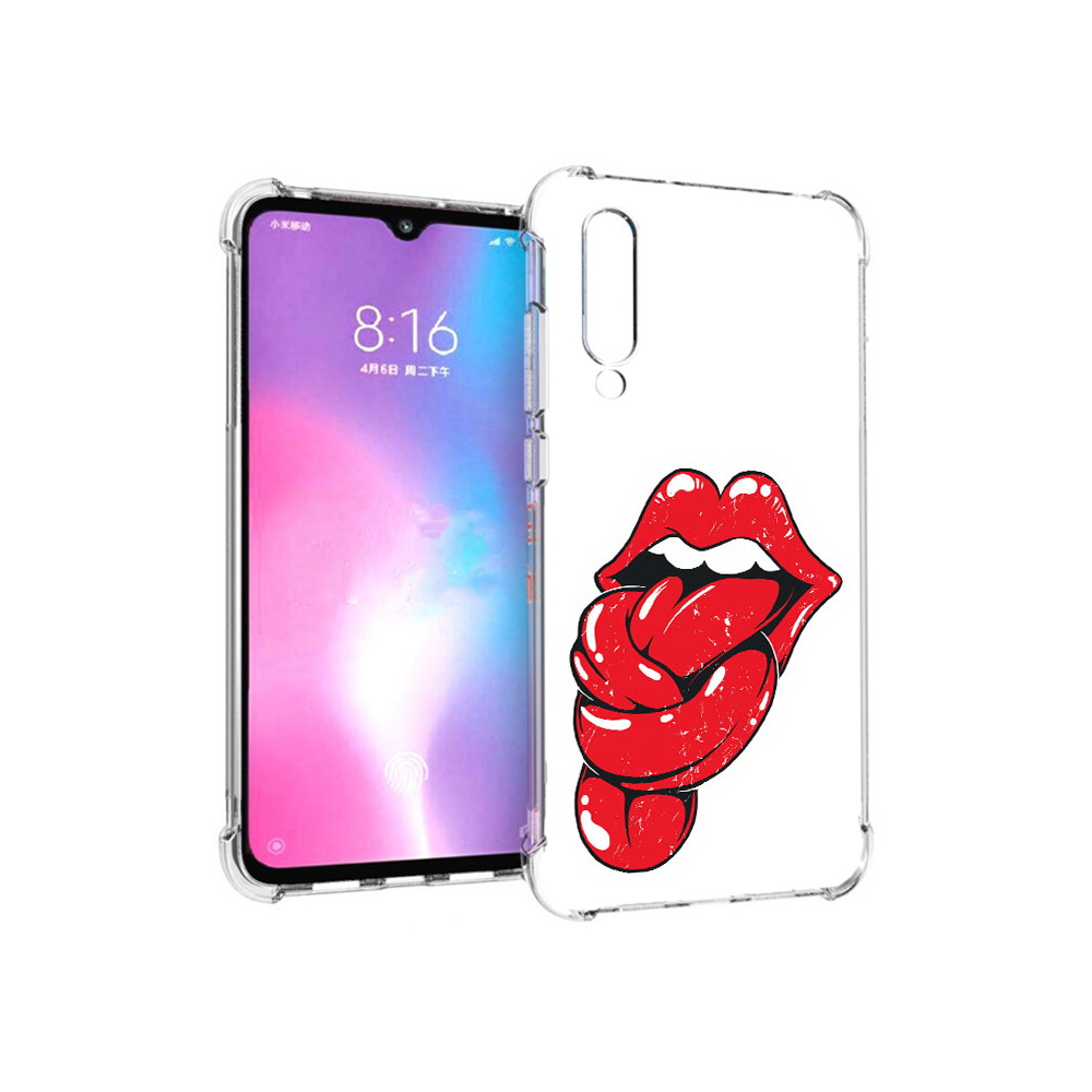 

Чехол MyPads Tocco для Xiaomi Mi CC9 яркие губы с языком (PT134127.292.705), Прозрачный, Tocco
