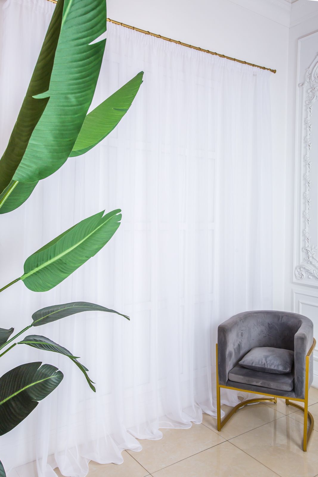 

Тюль Вуаль Just loft style высота 310 см х ширина 290 см цвет - белый, Тюль белый