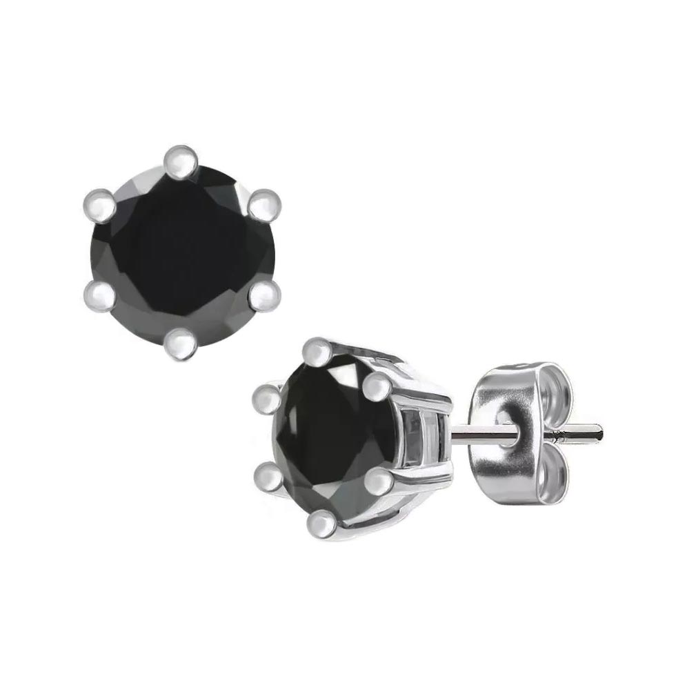 

Серьги пусеты из стали Spikes EA-001-3-K, фианит, EA-001-3-K