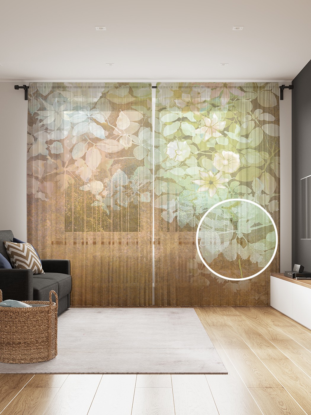 

Фототюль JoyArty "Лавовый цвет", 145x265см (2 полотна со шторной лентой + 50 крючков), Лавовый цвет