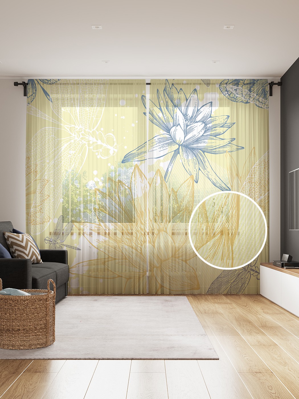 

Фототюль JoyArty "Весенние стрекозы", 145x265см (2 полотна со шторной лентой + 50 крючков), Весенние стрекозы