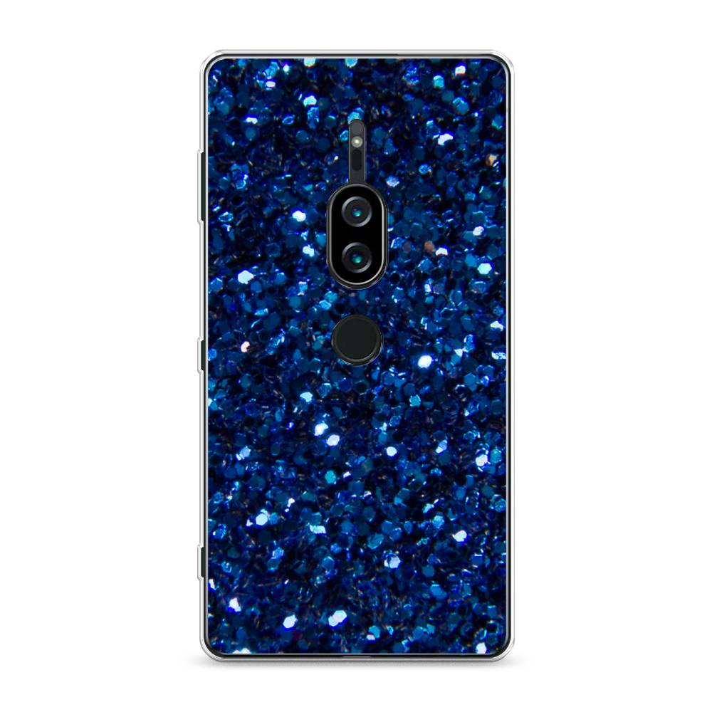 фото Силиконовый чехол "синие блестки рисунок" на sony xperia xz2 premium awog