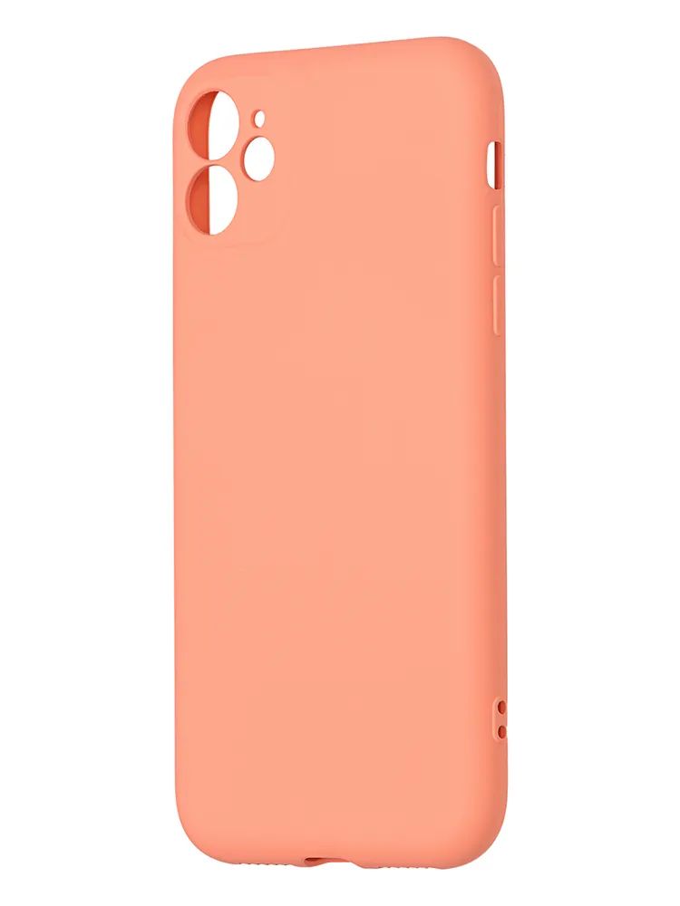 

Чехол клип-кейс PERO LIQUID SILICONE для Apple iPhone 11 коралловый, Оранжевый