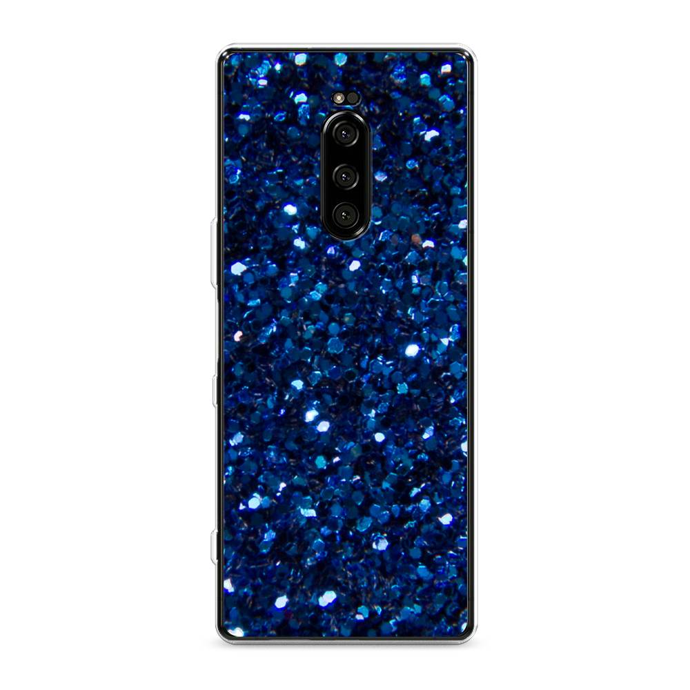 

Силиконовый чехол "Синие блестки рисунок" на Sony Xperia XZ4