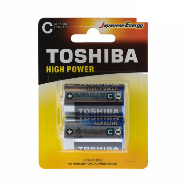 Батарейка TOSHIBA Alkaline LR14 (С)/ 1.5 В/ 2 штуки в блистере