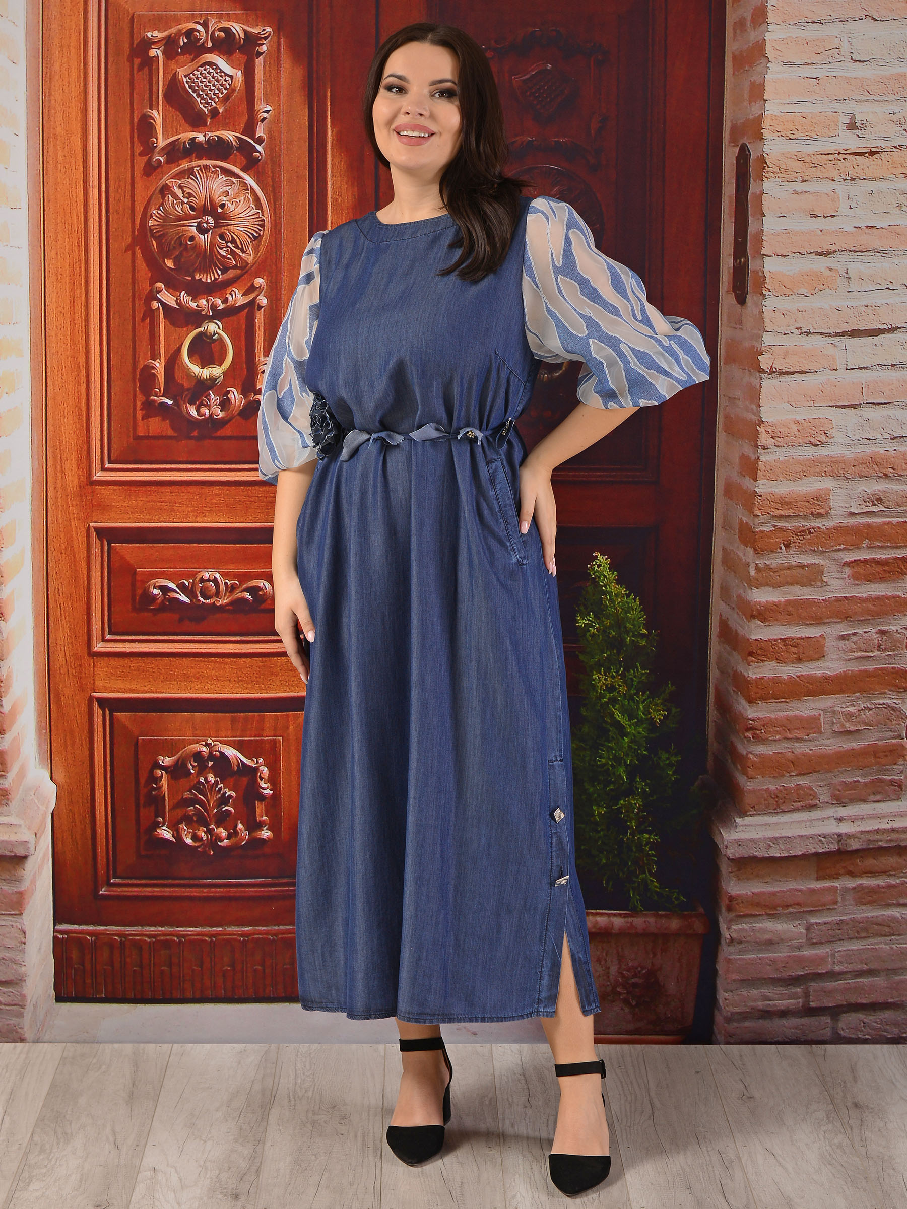 Платье женское DARKWIN DARK9799 синее 58-60 RU