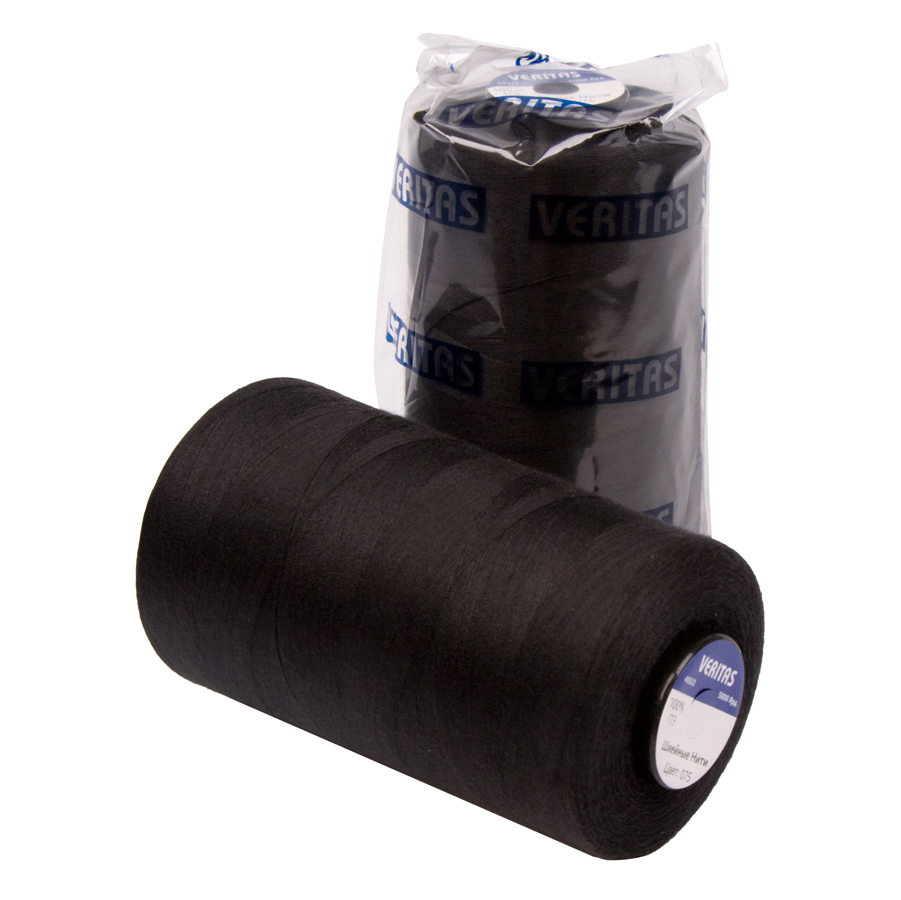 

Нить швейная 100% PE 40_2 цв S-075-2, Черный, S-2