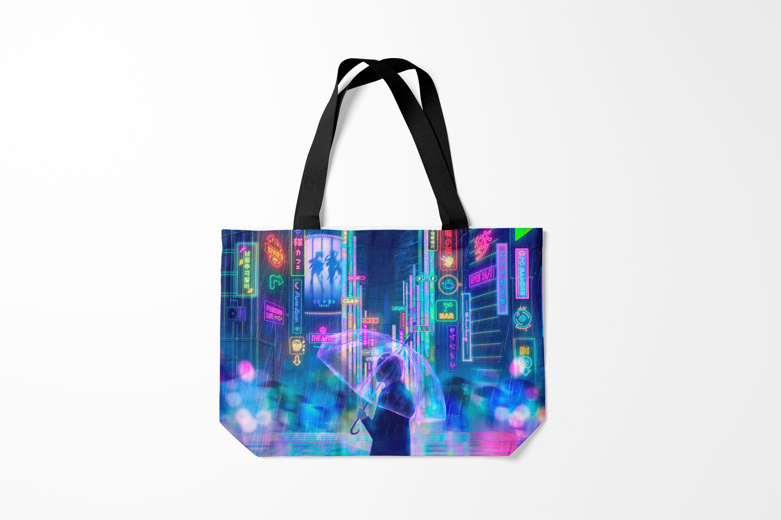 

Сумка шoппер унисекс Burnettie ANIME NEON, черный, ANIME NEON