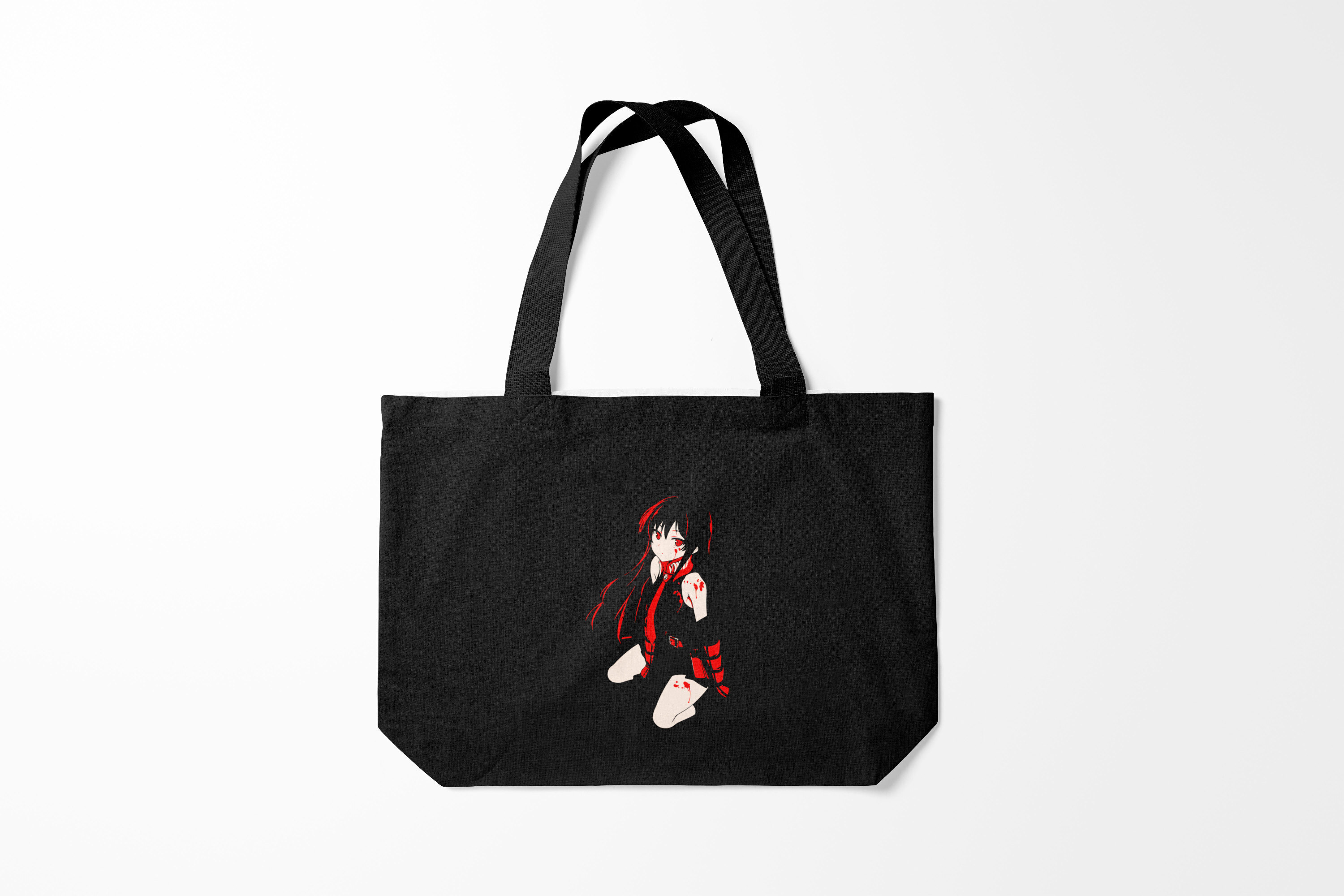

Сумка шoппер унисекс Burnettie Anime Girl red, черный, Anime Girl red